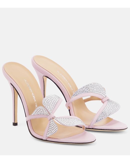 Alessandra Rich Butterfly crystal-embellished sandals