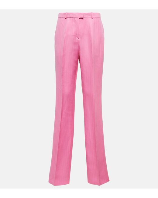 Etro Linen and silk straight-leg pants