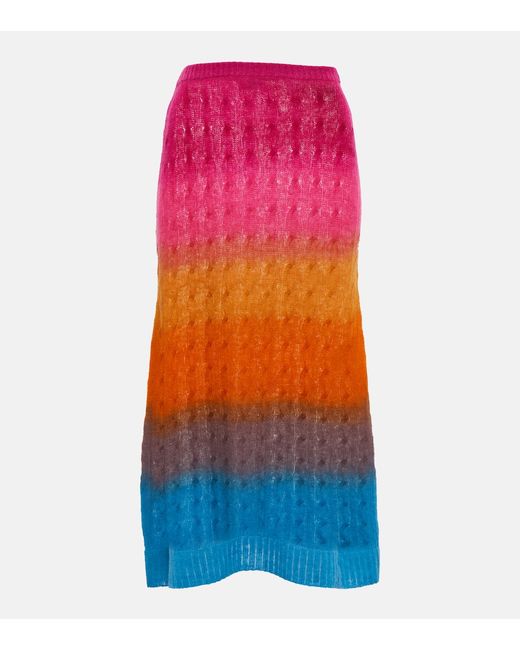 Etro Cable-knit wool midi skirt