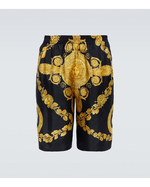 Versace Printed silk twill shorts