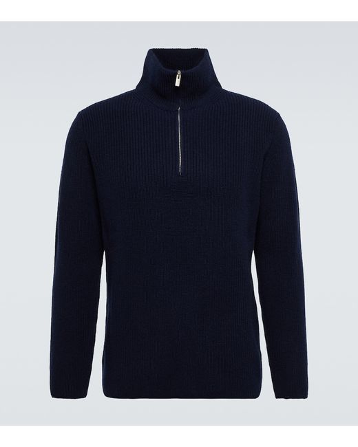 Thom Sweeney Half-zip wool and cashmere sweater