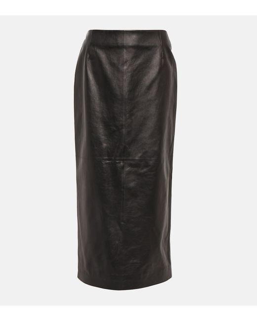 Gabriela Hearst Manuela high-rise leather midi skirt