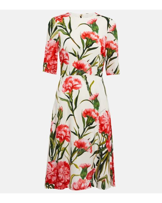 Dolce & Gabbana -printed silk-blend midi dress