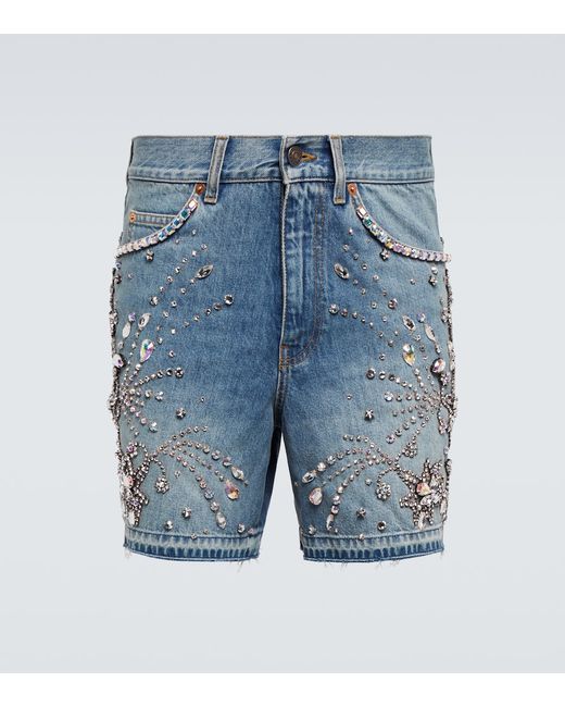 Gucci Embellished denim shorts