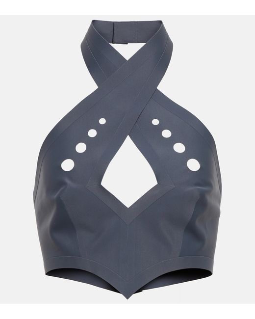 Jean Paul Gaultier Perforated jersey crop top