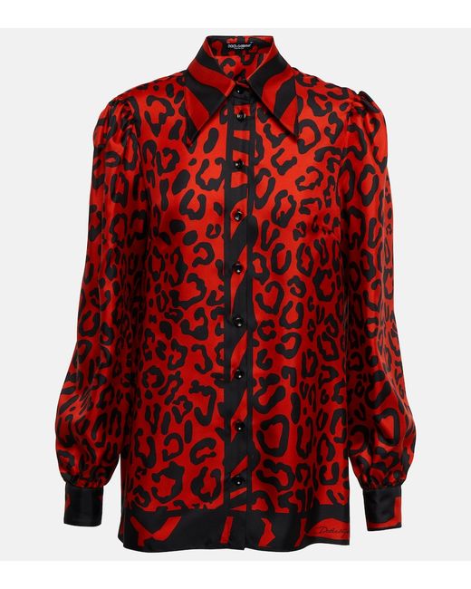 Dolce & Gabbana Leopard-print silk shirt