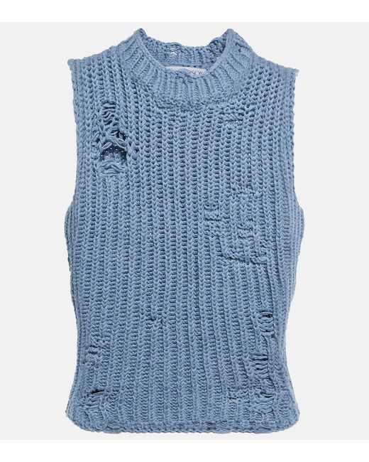 J.W.Anderson Distressed ribbed-knit sweater vest