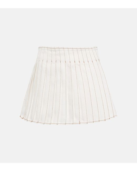 AMI Alexandre Mattiussi Pleated cotton miniskirt
