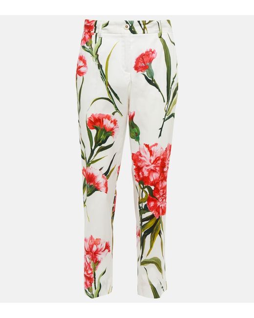 Dolce & Gabbana Floral cotton-blend straight pants