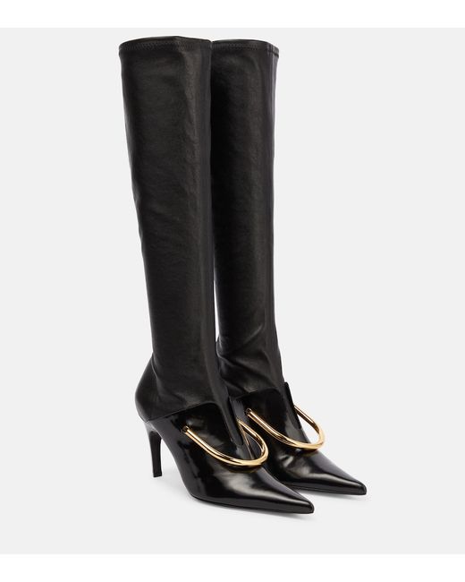 Jil Sander Embellished leather knee-high boots
