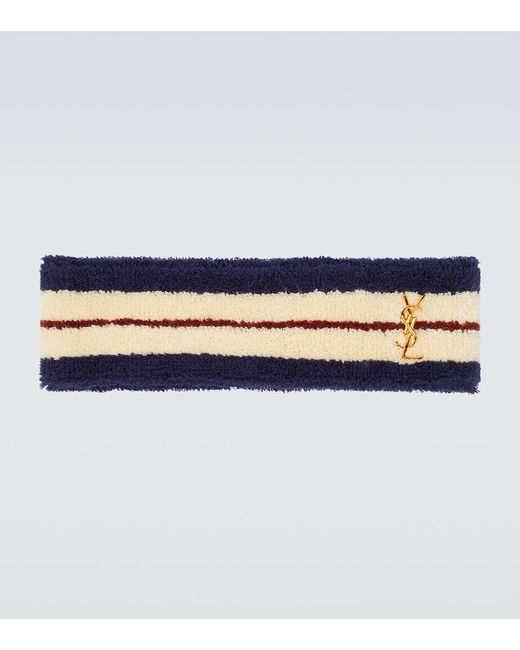 Saint Laurent Logo cotton-blend terry headband