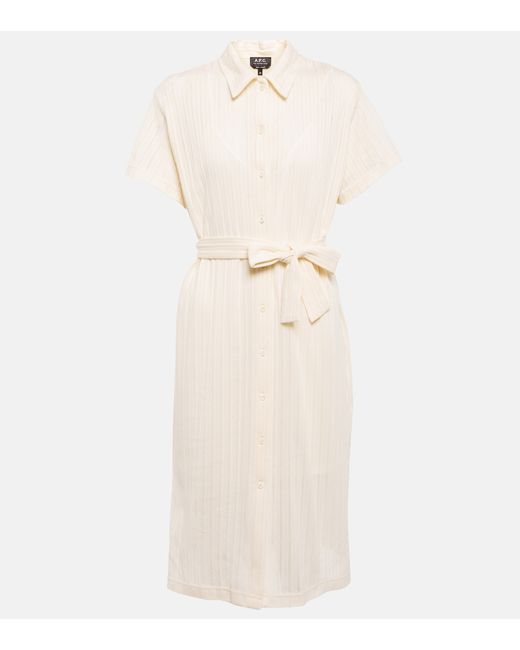 A.P.C. Ribbed-knit cotton midi dress