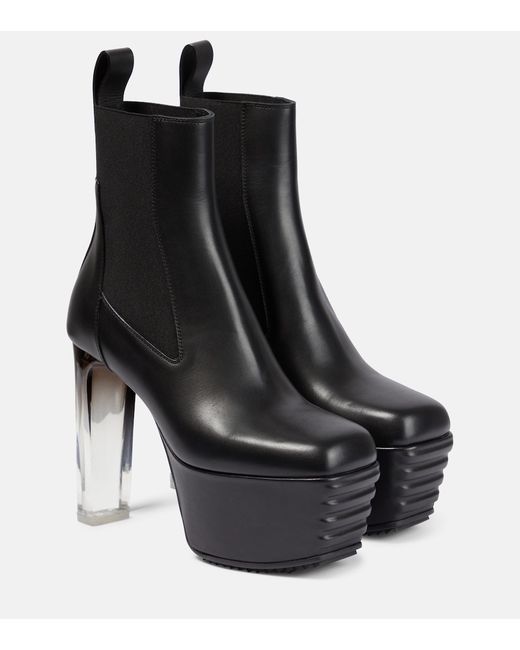Rick Owens Minimal Grill Beatle leather ankle boots