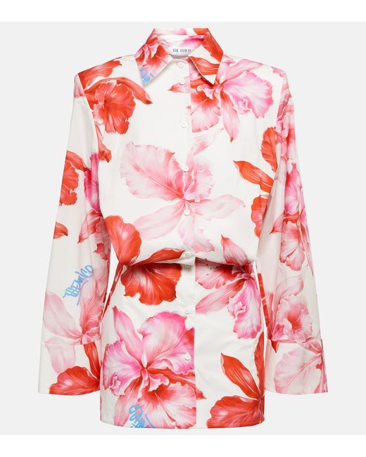 Attico Margot floral cotton shirt dress