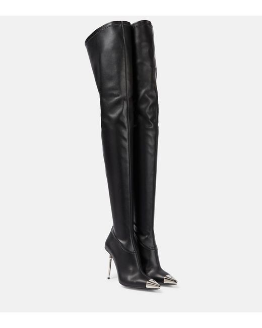 David Koma Faux leather over-the-knee boots