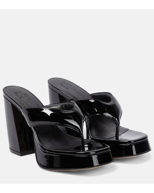 Gia Borghini Gia 17 patent leather platform thong sandals