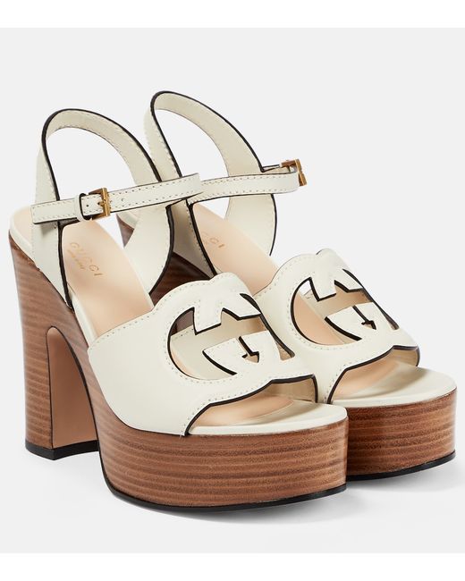 Gucci Interlocking G cutout leather sandals