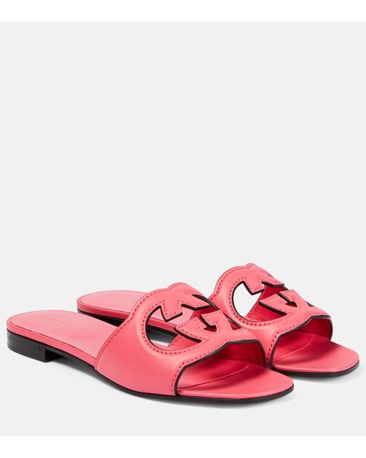 Gucci GG leather slides
