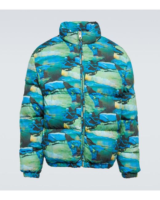 Erl Quilted printed down jacket