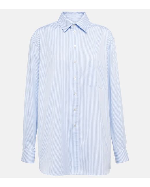 Saint Laurent Cassandre pinstripe cotton poplin shirt