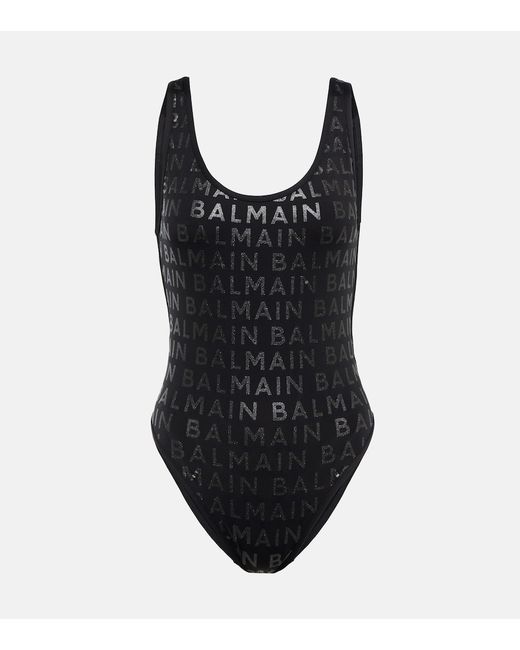 Balmain Logo printed swimsuit