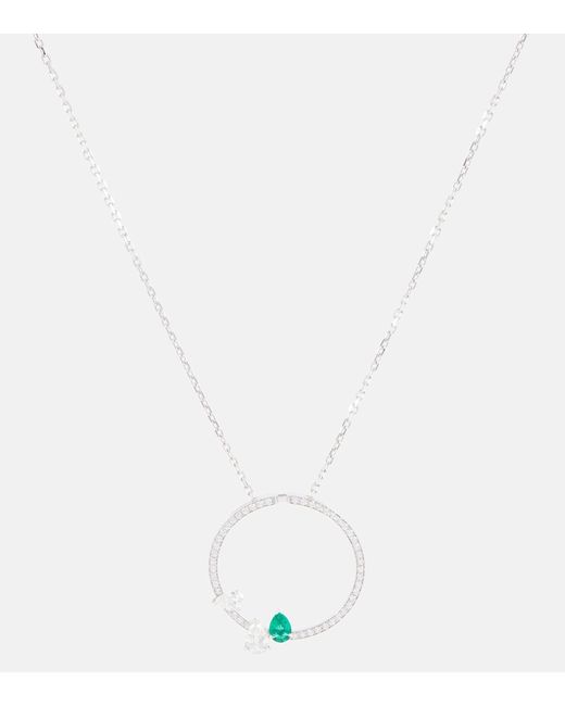 Repossi emerald necklace with pavé diamonds