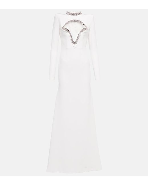 Miss Sohee Crystal-embellished silk cutout gown