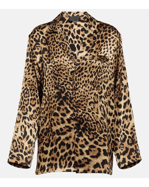 Nili Lotan Juste leopard-print silk twill shirt