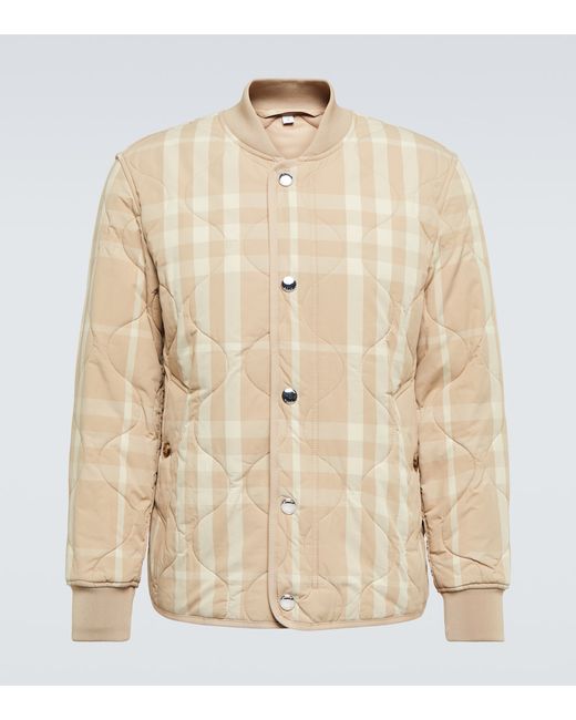 Burberry Checked quilted bomber jacket