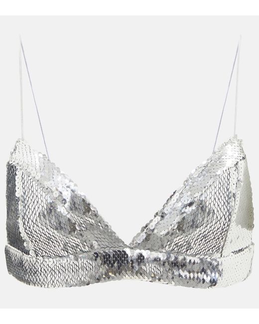 Alex Perry Sequin-embellished bra top