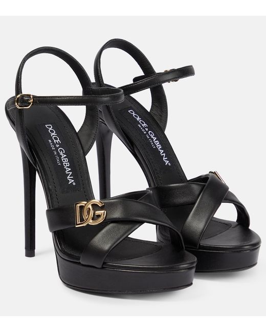 Dolce & Gabbana DG leather platform sandals