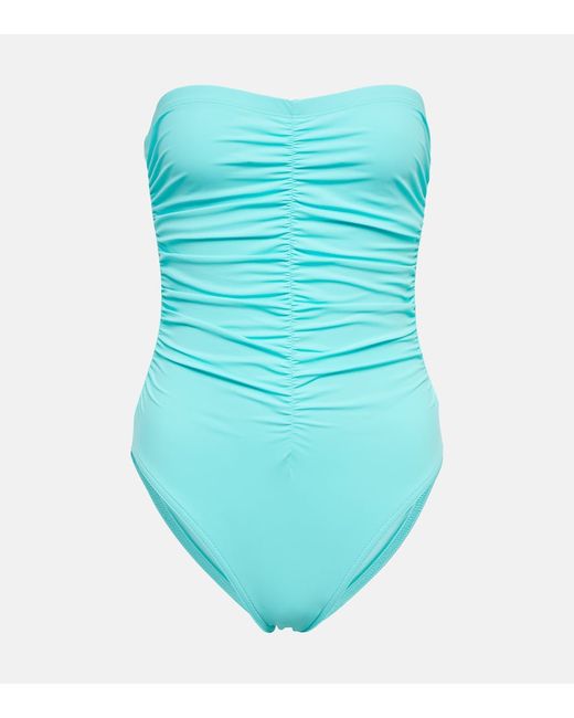Karla Colletto Basics ruched bandeau swimsuit