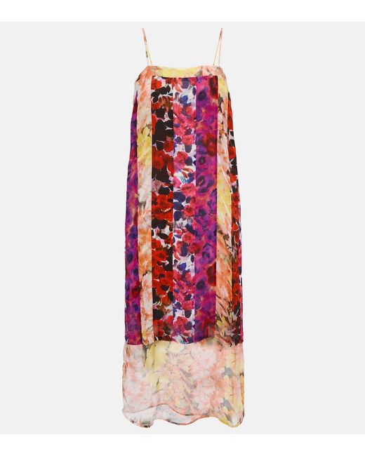 Dries Van Noten Floral patchwork midi dress