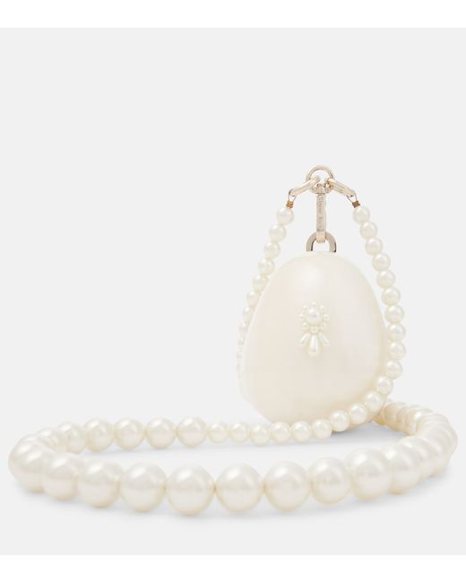 Simone Rocha Nano Egg pearl-embellished clutch