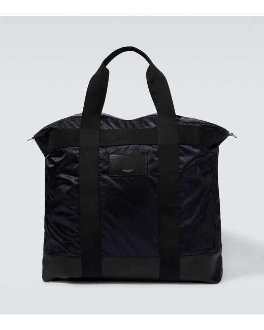 Saint Laurent City leather-trimmed tote bag