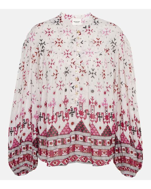 Marant Etoile Printed cotton blouse