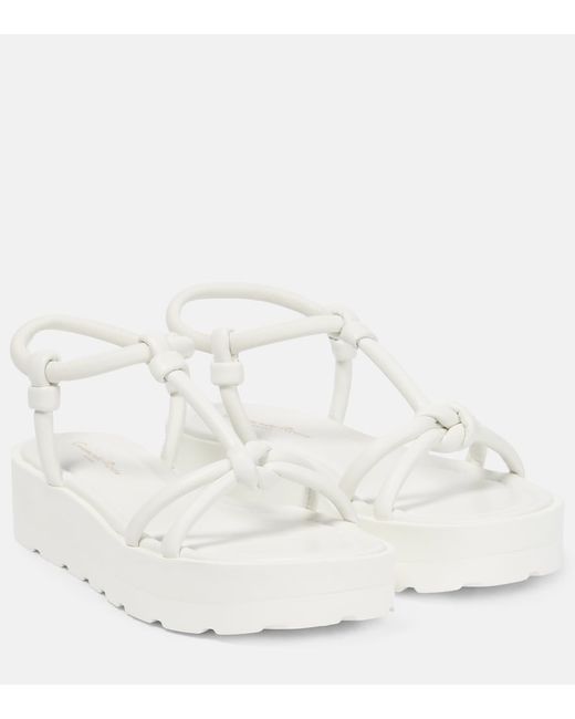 Gianvito Rossi Knot leather flatform sandals