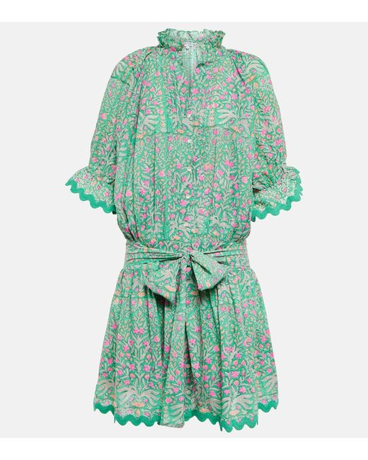 Juliet Dunn Floral cotton poplin shirt dress