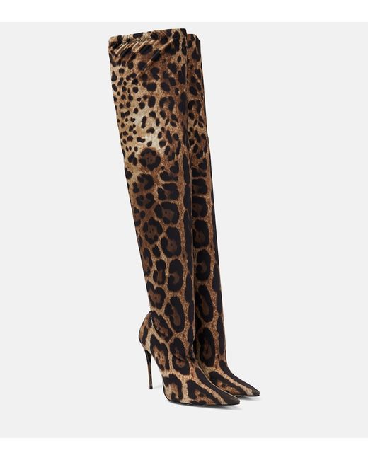 Dolce & Gabbana x Kim leopard-print over-the-knee boots