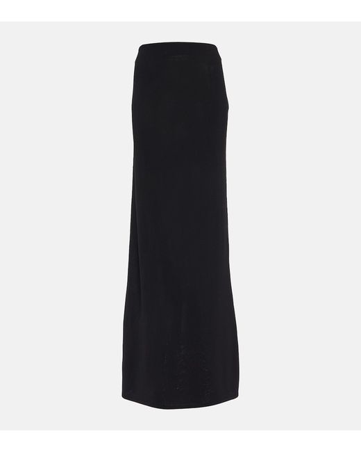 Saint Laurent Ribbed-knit maxi skirt