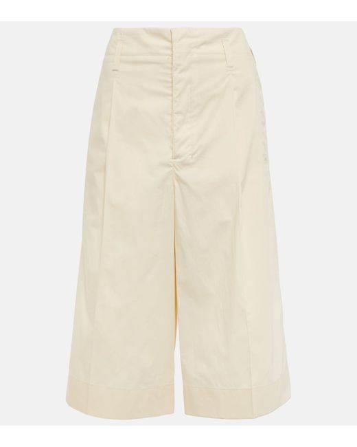 Lemaire Pleated cotton shorts