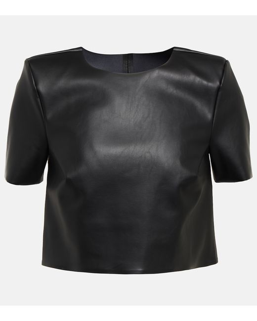 Wolford Faux leather cropped T-shirt