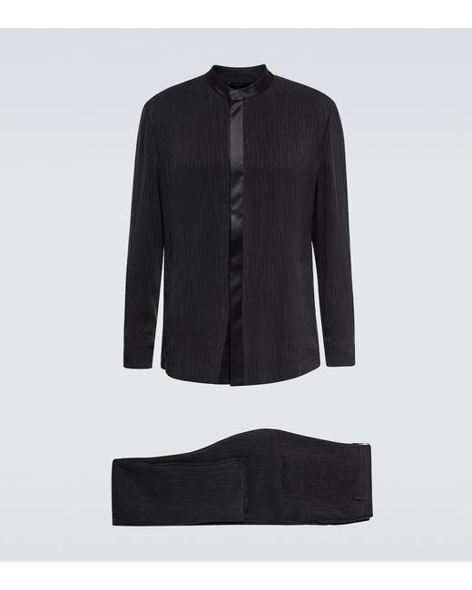 Giorgio Armani Satin-trimmed single-breasted suit