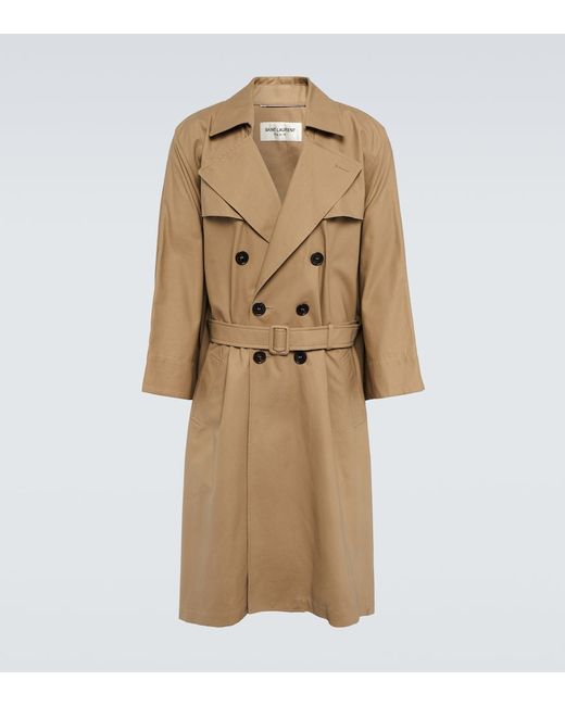 Saint Laurent Double-breasted cotton trench coat