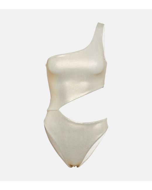Melissa Odabash Nassau metallic asymmetric swimsuit