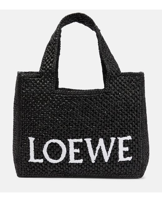 Loewe Paulas Ibiza Small logo raffia tote bag