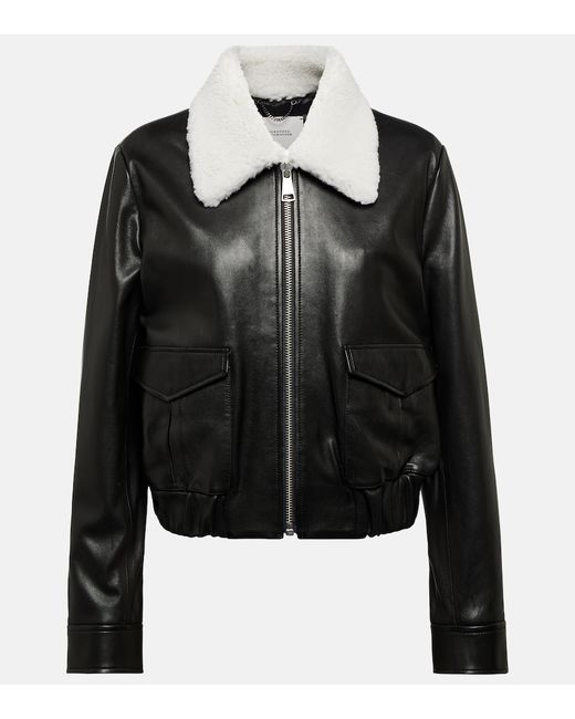 Dorothee Schumacher Shearling-trimmed leather jacket