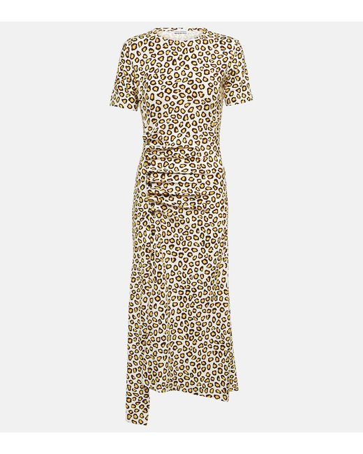 Paco Rabanne Leopard-print jersey midi dress