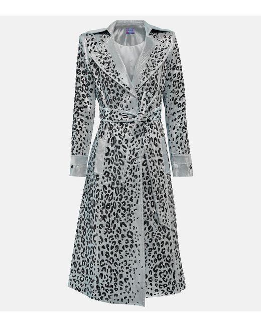 Miss Sohee Leopard-print trench coat