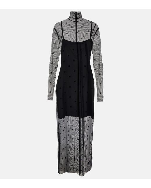 Givenchy 4G flocked tulle maxi dress